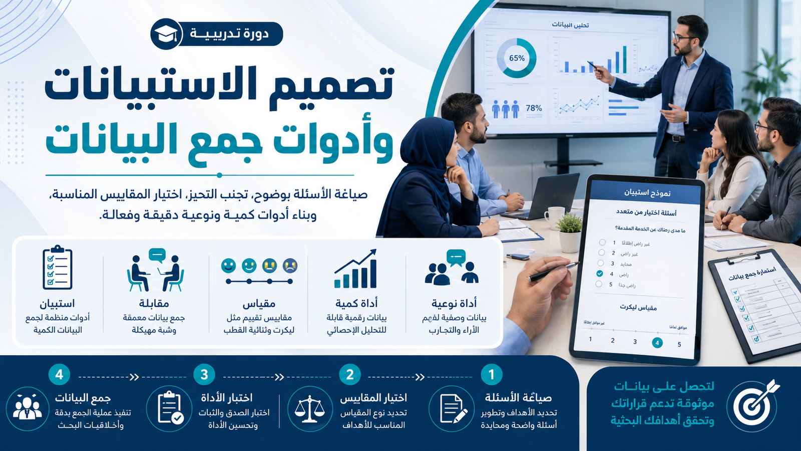 تصميم الاستبيانات وأدوات جمع البيانات