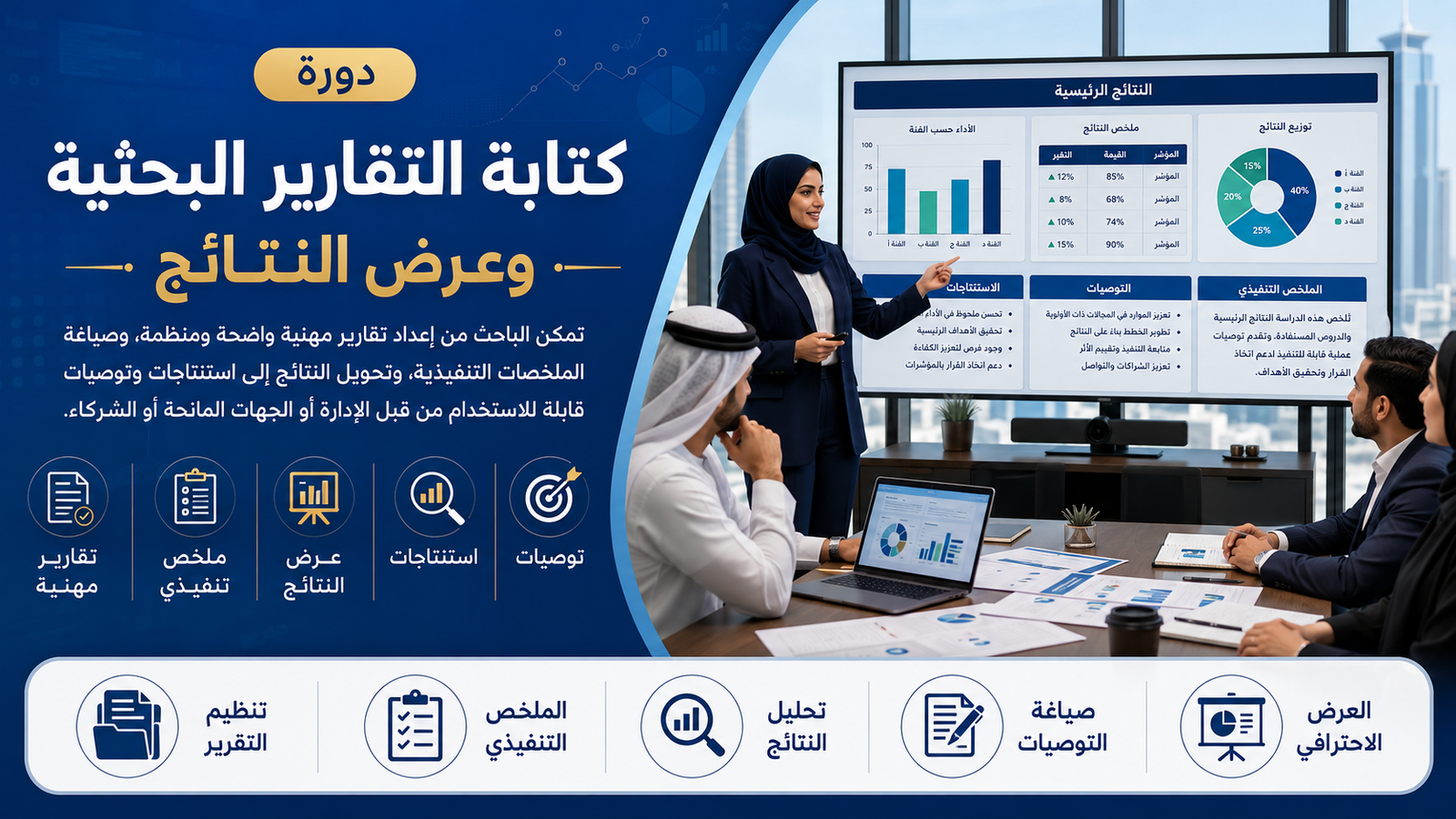 كتابة التقارير البحثية وعرض النتائج